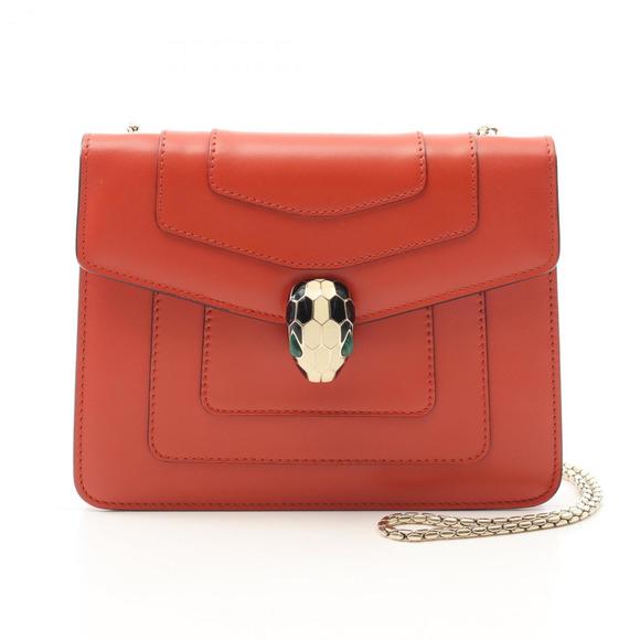 BVLGARI Serpenti Forever Shoulder Bag, Leather, Women's, Orange, 283554 - Picture 1 of 7